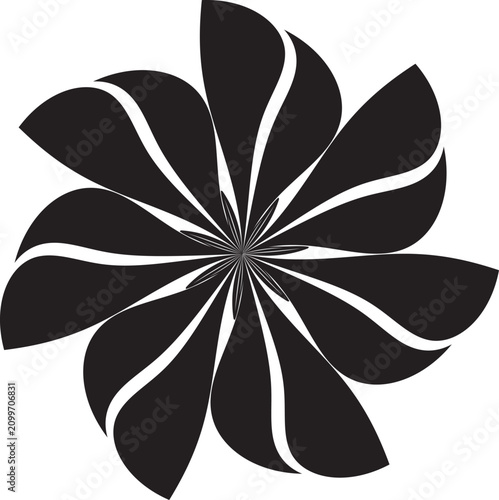 фотографія Abstract geometric circular optical illusion vector mandala ornament with monochrome spiked arrow patterns