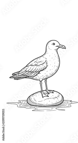 Seagull Bird Standing On A ...