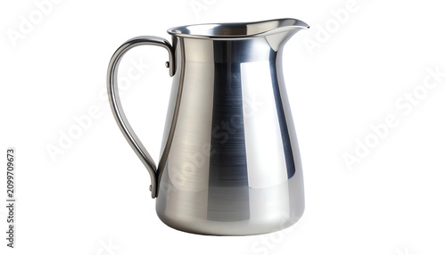 Silver Metal Pitcher Isolated White Background