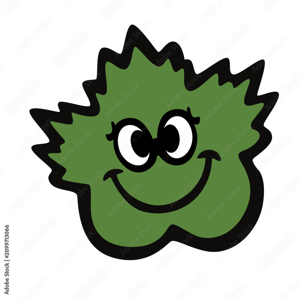 Fototapeta premium Yellow flower character vector with cheerful retro cartoon style design.