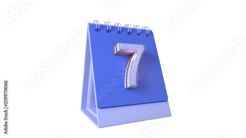 3D Calendar Date Numbers 7