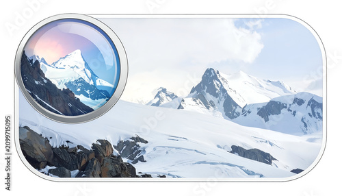 Snowy Mountain Landscape Wi...