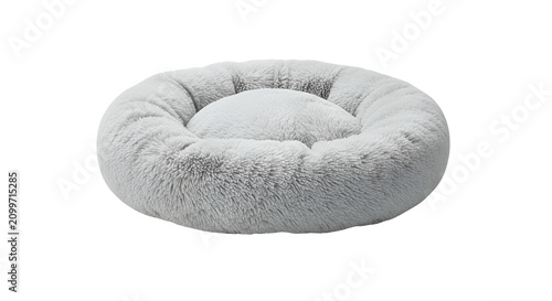 Soft Fluffy White Pet Bed Cozy Round Cushion for Dogs and Cats