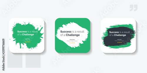 Creative quote template with speech bubbles in trendy style. Paper material design style, rectangular square card. Ready to edit the design template.