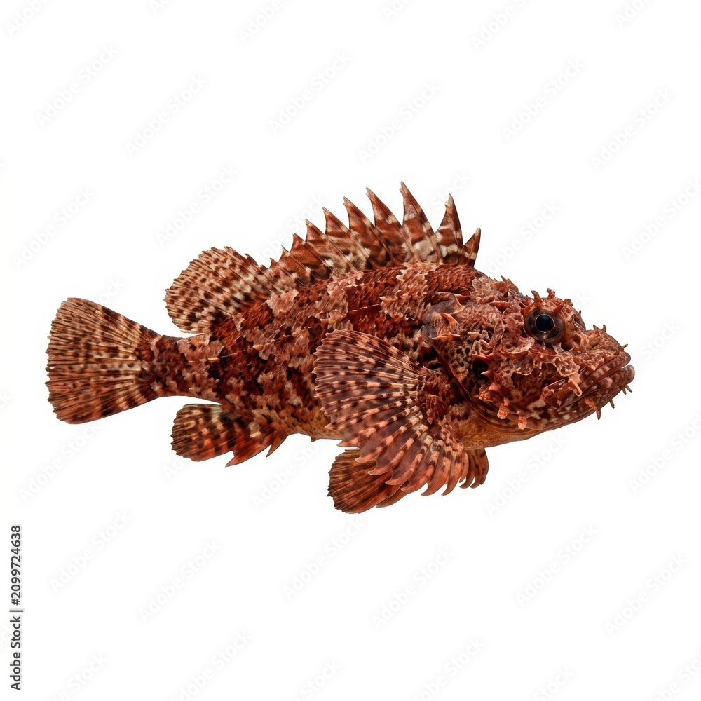 Obraz premium Close-up of a Spiny Fish with Textured Skin.