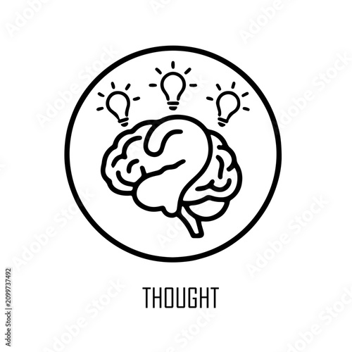 Картината върху платно Linear mental health thought brain question solution idea psychology puzzle mind