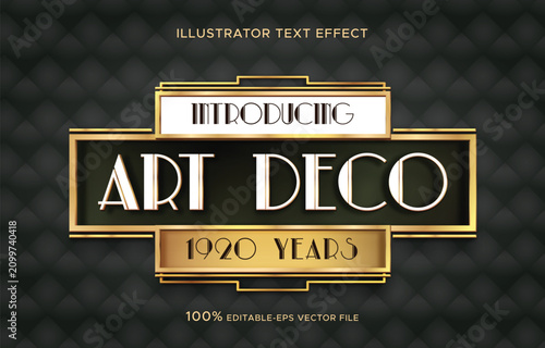 luxury gold art deco text