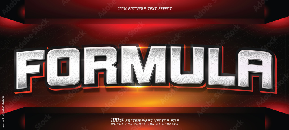 Obraz premium Formula Racing Editable Metallic 3D Text Effect Template