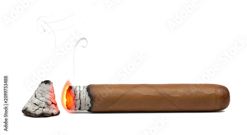 Cigar burn lit ember smoke