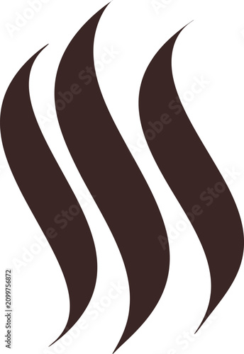 Abstract dark steam or smoke wave shapes design element
