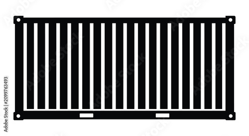 Foto Rectangular grille silhouette on a white background simple graphic design