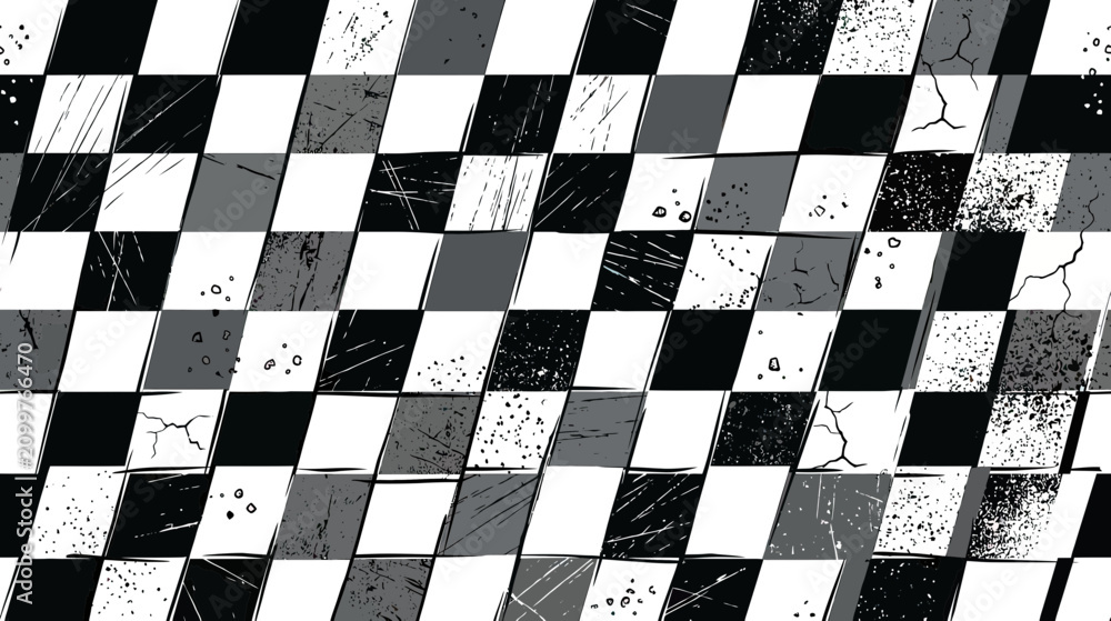 Obraz premium Distressed Checkered Pattern Background