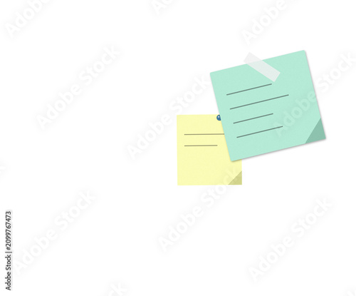 Foto Floating sticky notes with calendar icon