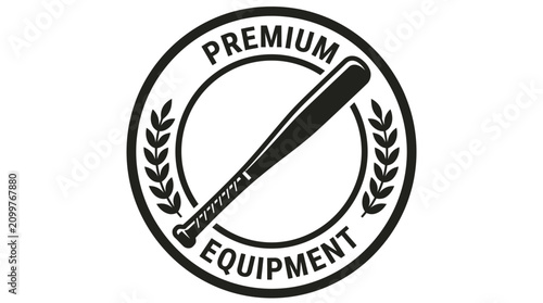 Fotografie Black and white baseball bat logo.
