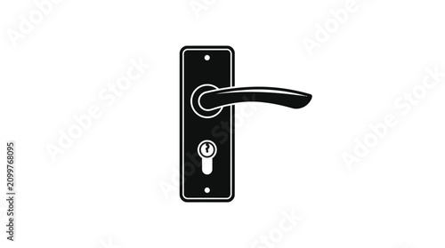 Modern door handle with lock mechanism.