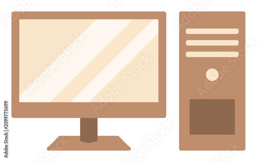 Cute Computer Sticker. Modern Technology Icons