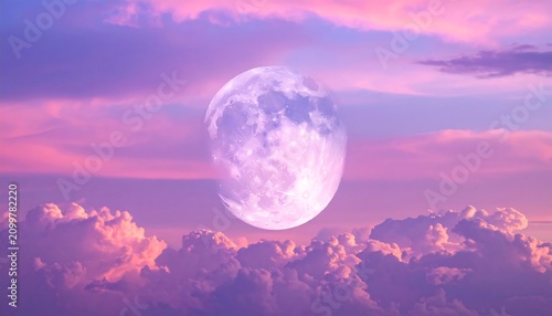 Abstract digital art of glowing cosmic sphere in purple sky.