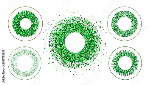 Abstract digital art of green glowing concentric circles.