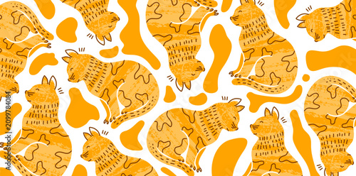 Cute fluffy cats pattern perfect for pet lover designs