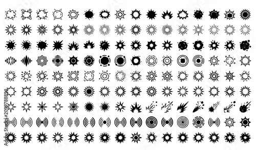 Фотография Explosion Icon Collection Editable Stroke Vector EPS10