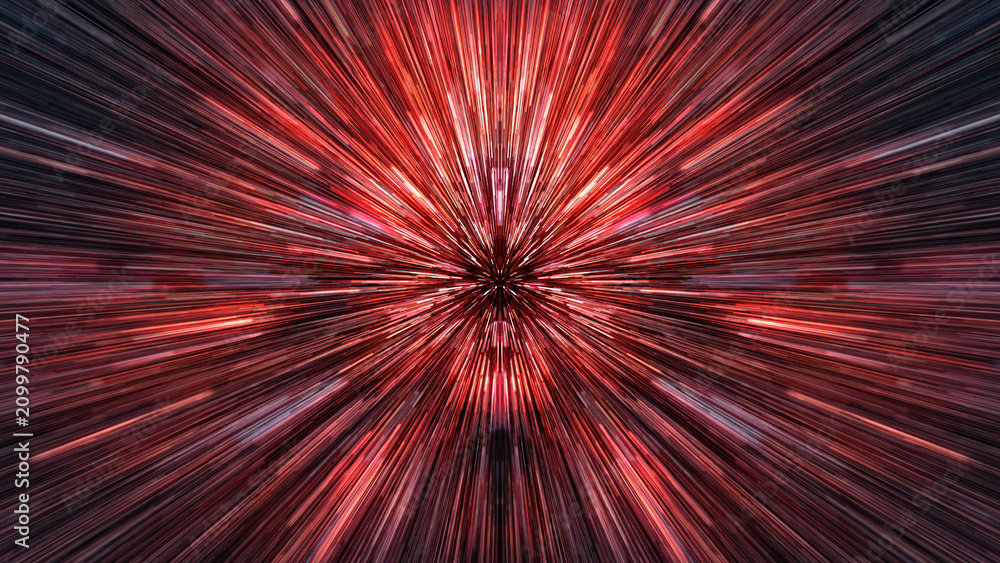 Fototapeta premium Abstract flight in space hyper jump illustration 