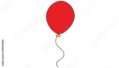 red balloon isolated on white