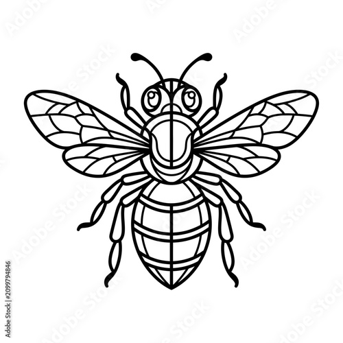Принти на полотні Stylized Bee Illustration