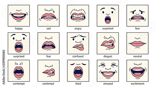 Facial Expressions Chart of Emotions and Feelings