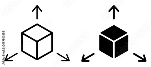 Картината върху платно 3d modeling outline icon collection