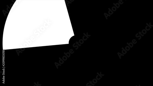 Geometric clock wipe radial transition from black to white and reverse
