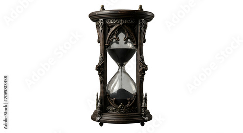 Cuadro en lienzo Dark gothic hourglass with black sand