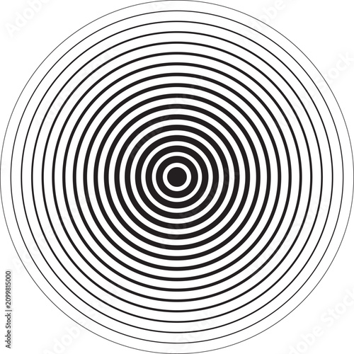 Abstract Halftone Gradient Circles, Smooth Radial Concentric Optical Illusion, Hypnotic Dot Pattern Vector Background
