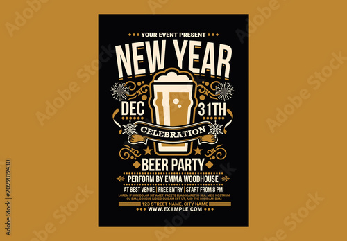 New Year Celebration Beer Party