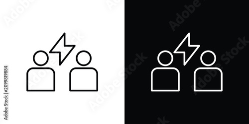 Quadro em tela Conflict icon thin symbols pack. EPS10
