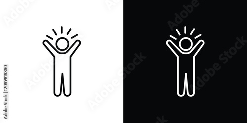 Bild auf Leinwand Confident icon thin symbols pack. EPS10