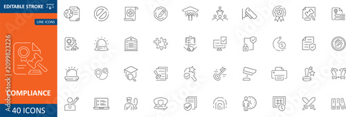 Εκτύπωση καμβά Compliance icon set