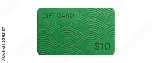 Green Gift Card with Wave Texture Transparent Background