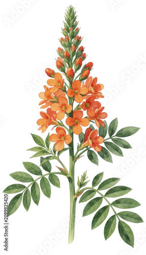 Orange Flower Stem Transparent Background