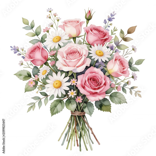 Pink Rose Bouquet Transparent Background