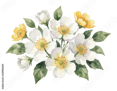 Watercolor Floral Bouquet Transparent Background