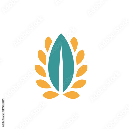 Abstract leaf and seed logo