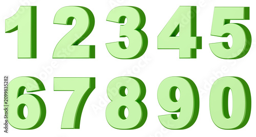 Foto 3D素材_数字_メタリック_緑