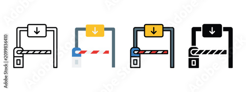 Highway Toll Gate Icon for Road Transportation and Traffic Management