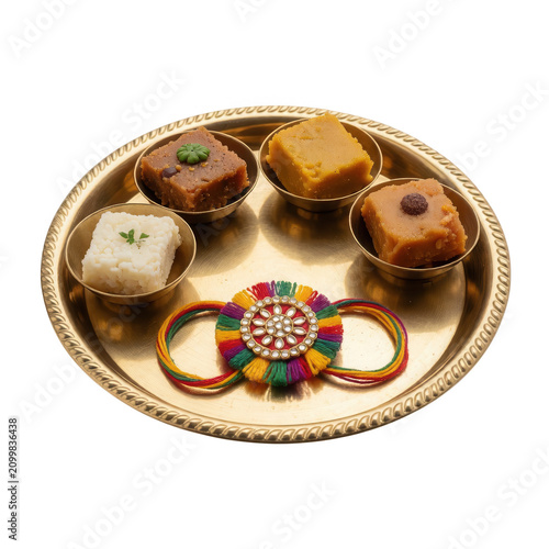 Raksha Bandhan Sweets Tray with Colorful Rakhi Transparent Background