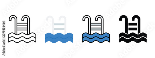 Public Swimming Pool Icon for Community Recreation and Sports Facilities