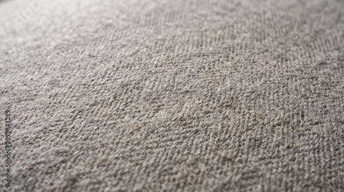 Woven wool textile background. Gray fabric texture with soft natural light.