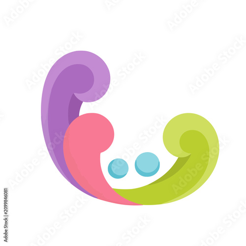 Abstract colorful shapes with dots