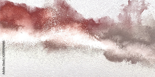 Tableau sur toile Abstract watercolor wash of muted crimson and grey tones, suggestive of smoke or
