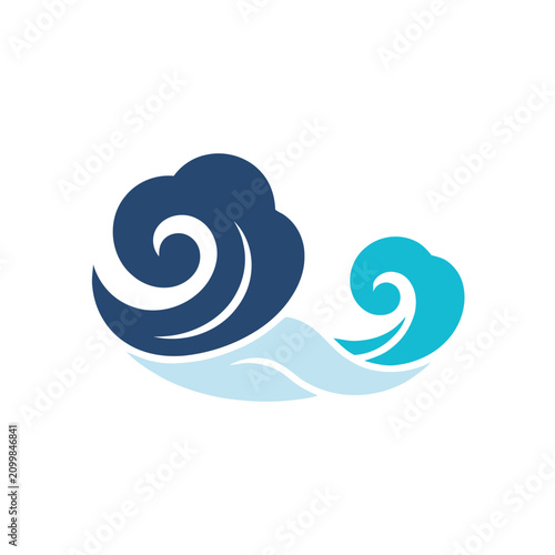 Abstract Swirls of Blue and Teal