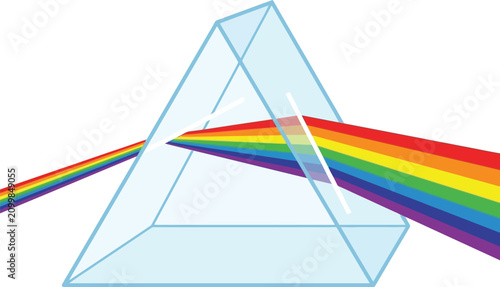 Foto Glass prism refracting light into a rainbow spectrum vector illustration